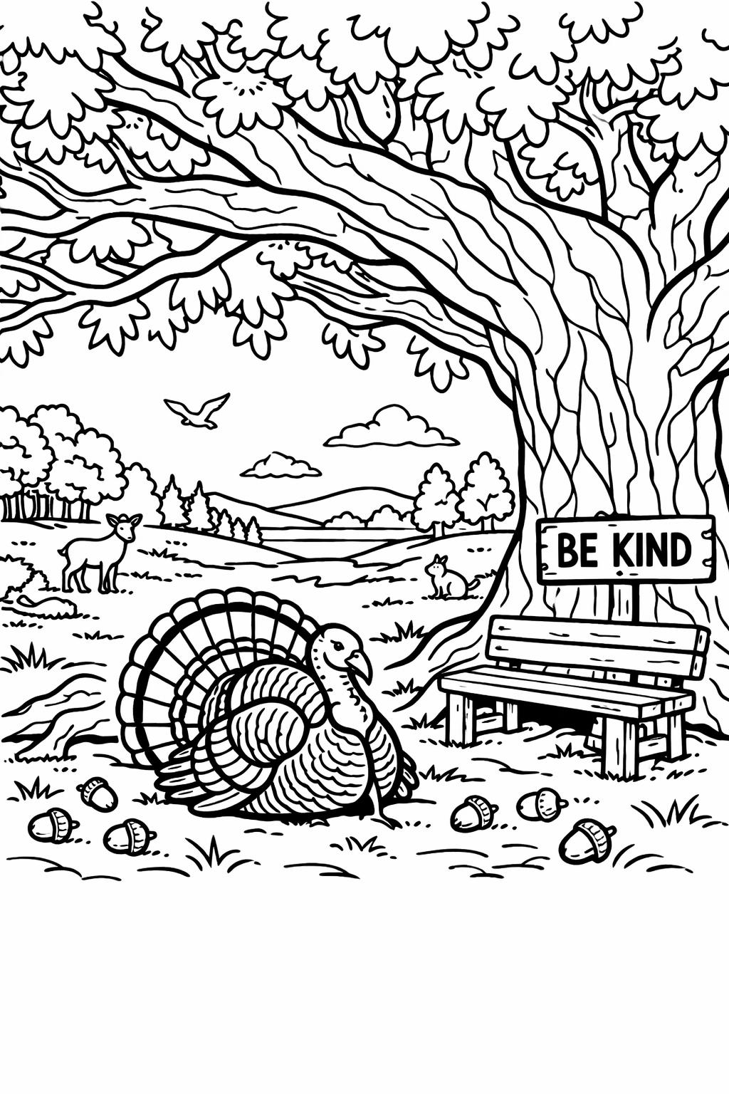 turkey Thanksgiving coloring page | autumn holiday activity | printable kids coloring sheet