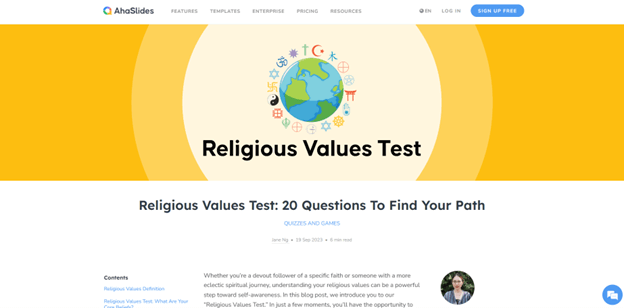 religious values test websites | religious values test questions | religious values quiz