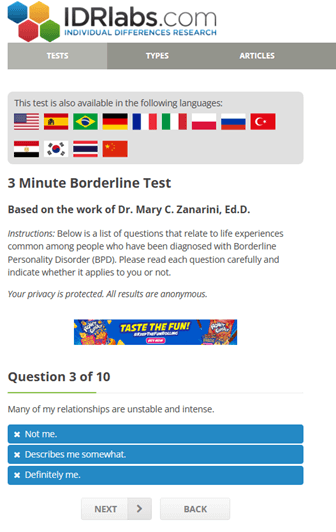quiet bpd test | borderline test | bpd test