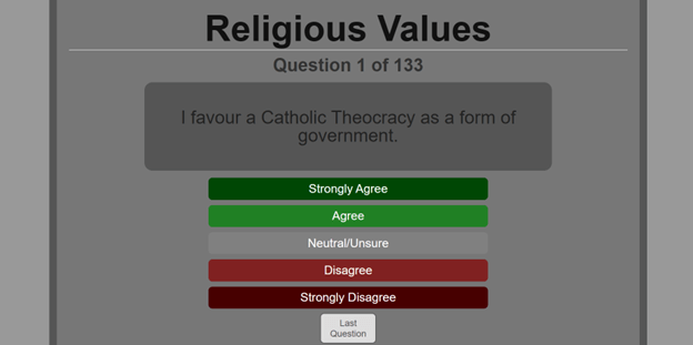 religious values quiz | religious values | religious values test online