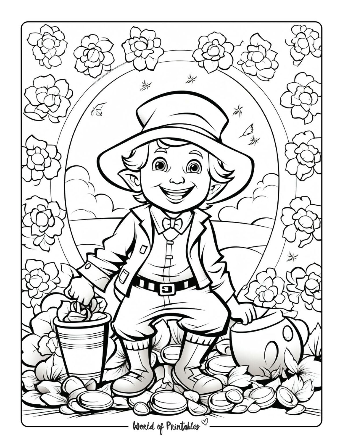 35 Printable Leprechaun Coloring Pages - Happier Human