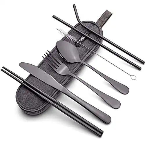 Portable Stainless Steel Flatware Set, Travel Camping Cutlery