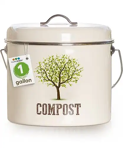 Third Rock Kitchen Compost Bin Countertop 1.0 Gallon Compost Bucket for Kitchen