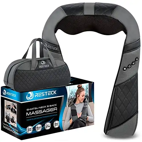 RESTECK Massagers for Neck and Back with Heat - Deep Tissue 3D Kneading Pillow