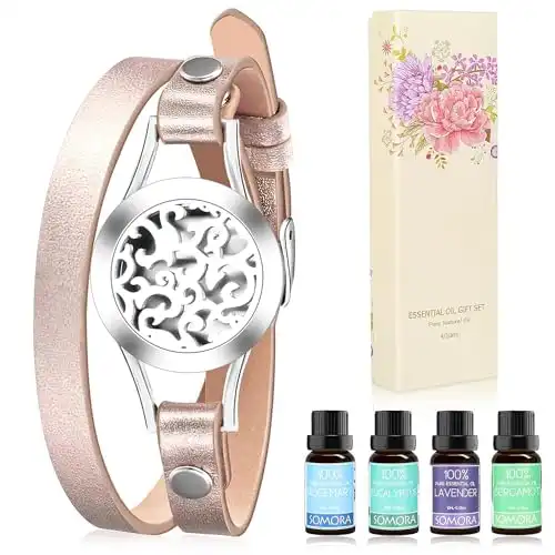 SOMORA Aromatherapy Essential Oil Diffuser Bracelet Gift Set