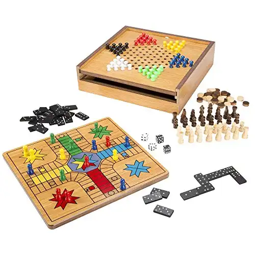 7-in-1 Combo Game For 4 Players with Chess, Ludo, Chinese Checkers & More
