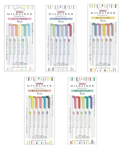 Zebra MildLiner Complete Set 25 Vibrant Colors