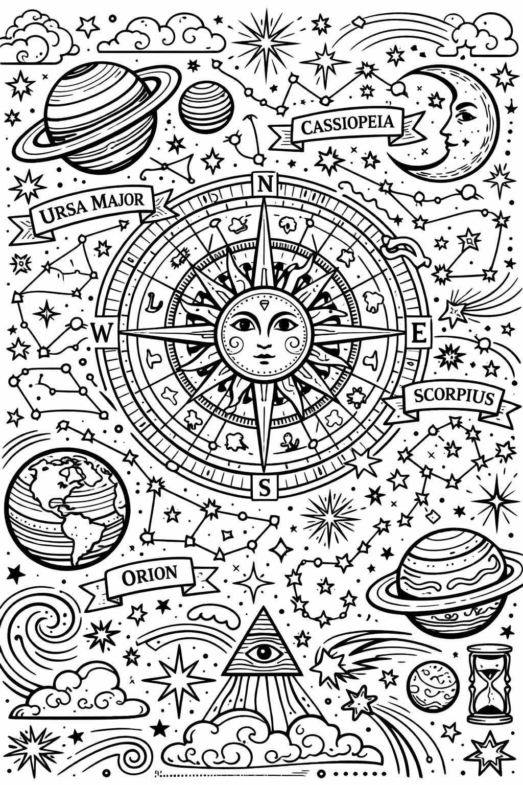 art therapy coloring page | calming creative design | stress relief activity page