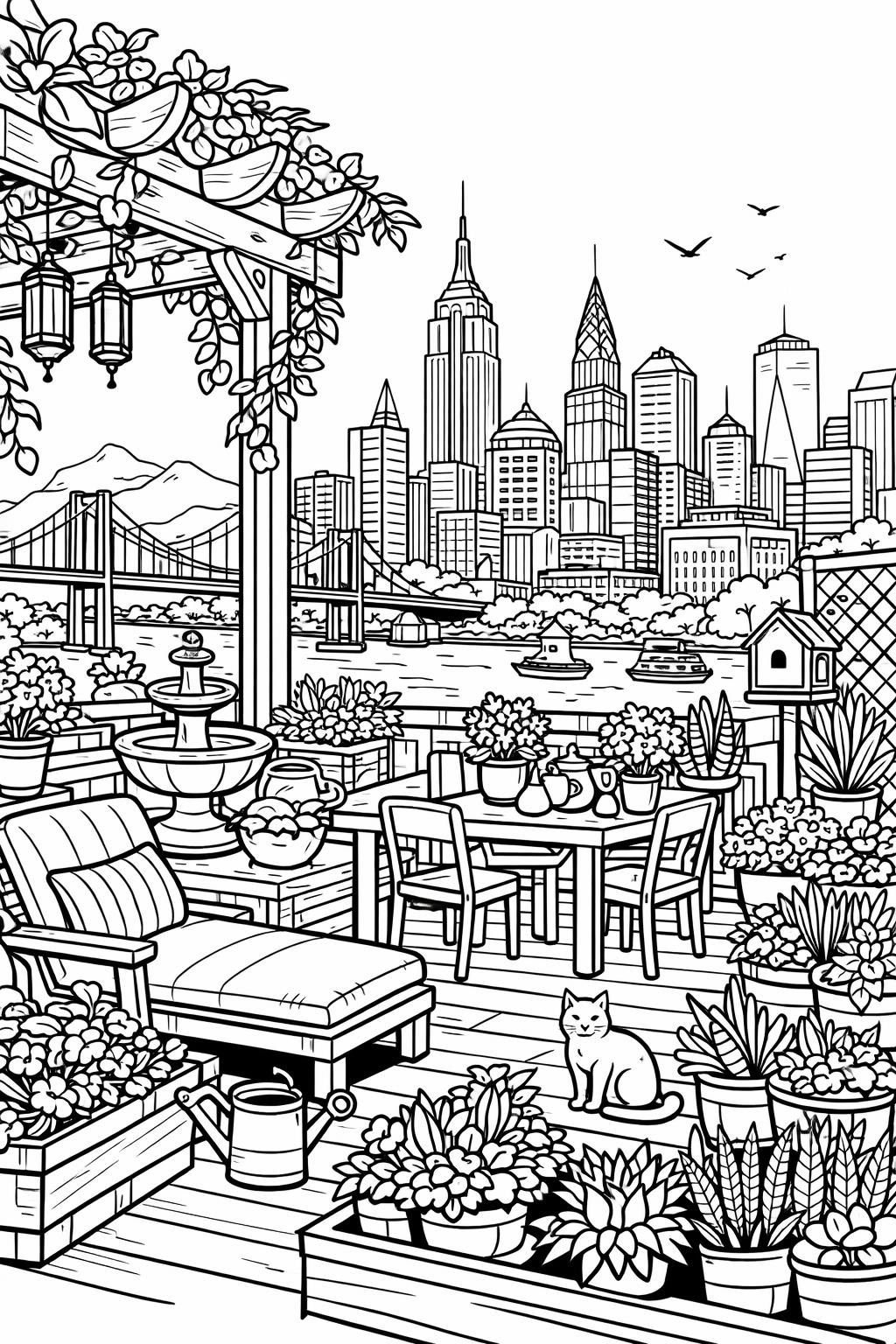 ocean stress relief coloring | waves and sea life art | calming underwater scene