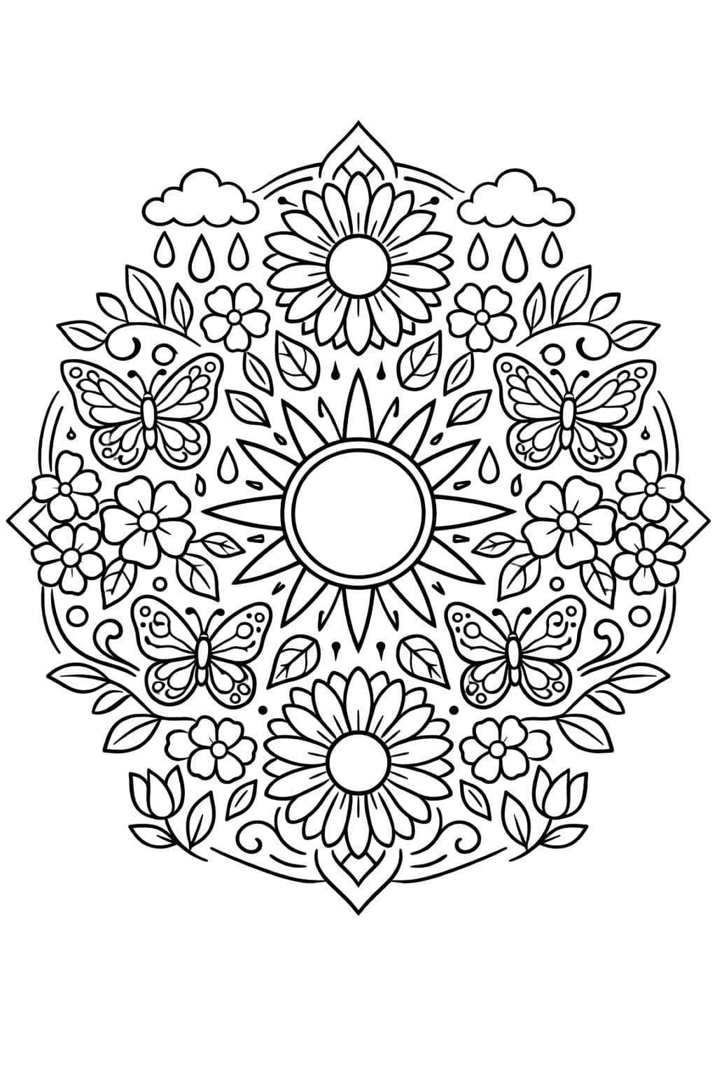 spring flowers coloring pages | spring time coloring page | spring coloring pages