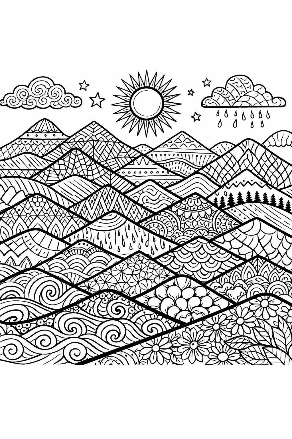 pattern stress relief coloring | detailed ornamental design | soothing line art page