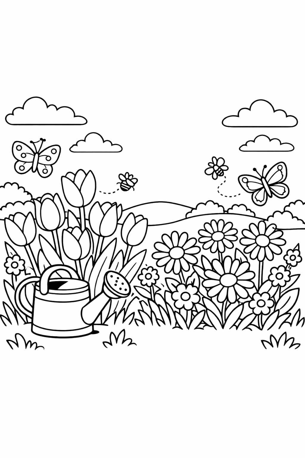 spring garden coloring pages | spring time coloring page | spring coloring pages