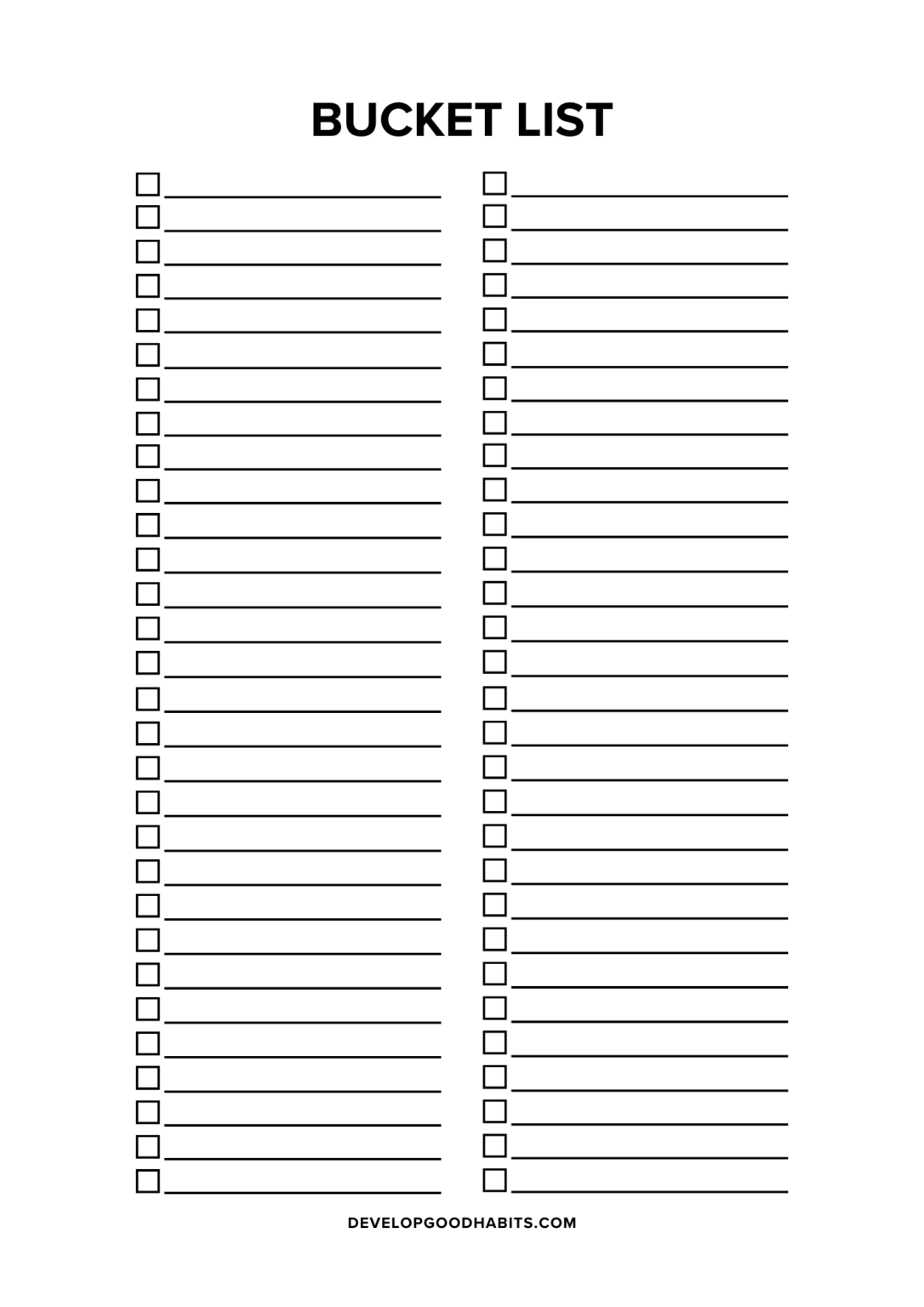 15 Bucket List Templates and Worksheets for 2024 Happier Human