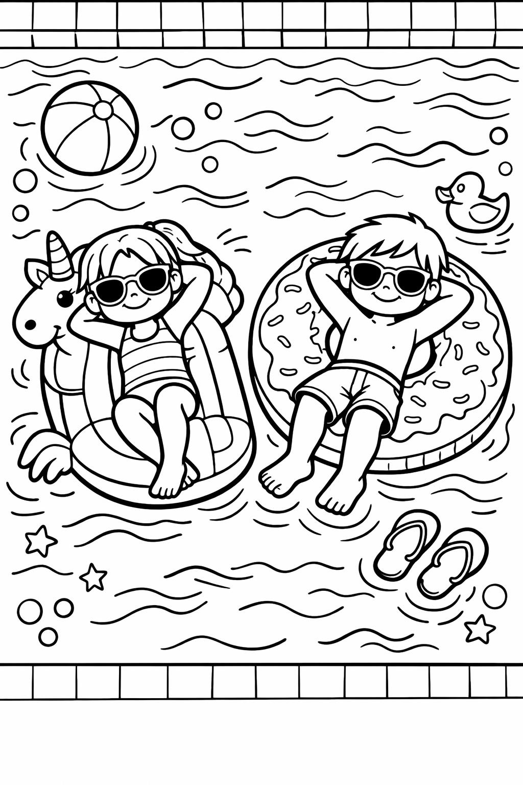 summer sun coloring page | smiling sun design | cheerful seasonal art