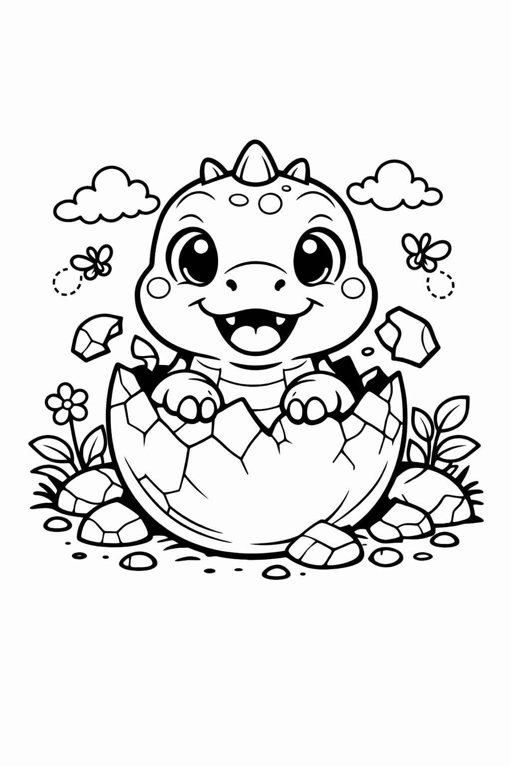 dino footprint coloring page | simple fossil design | easy kids activity