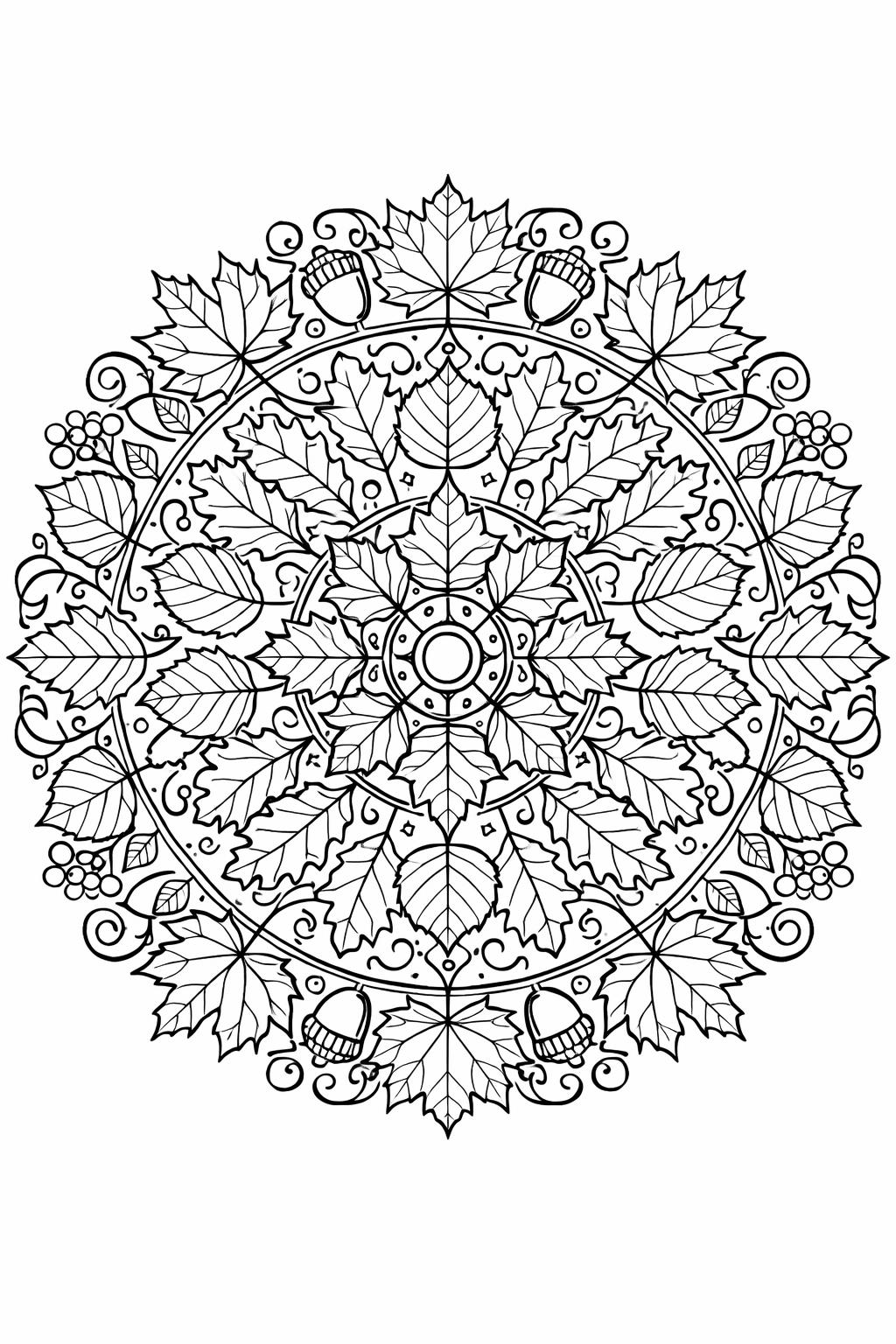falling leaves coloring page | breezy autumn scene | seasonal artwork