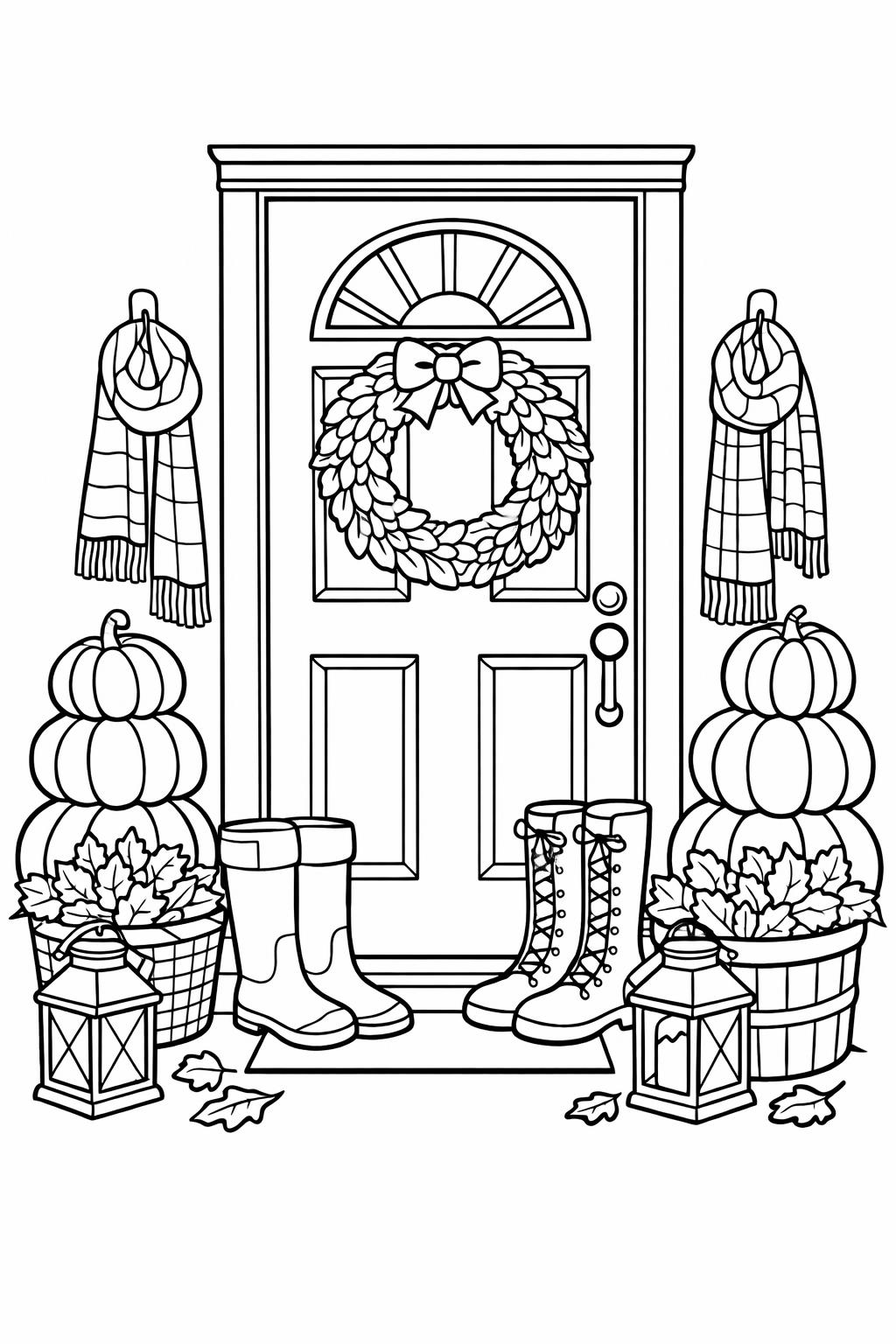 acorn coloring page | woodland autumn design | nature printable page