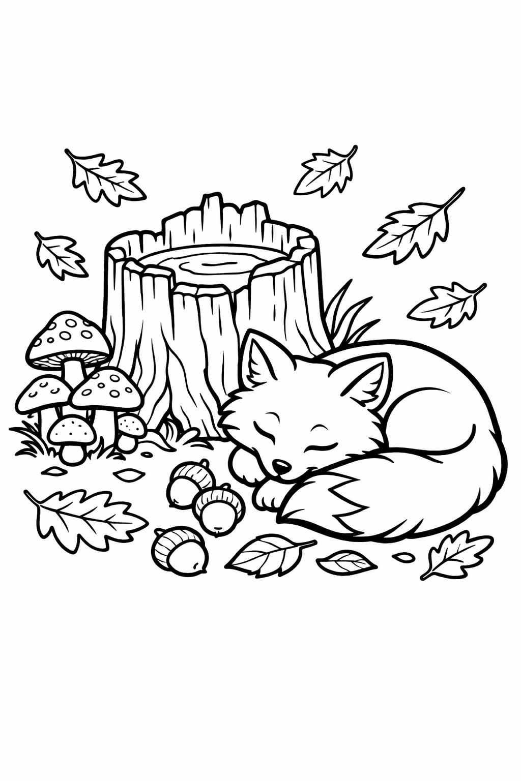 pinecone coloring page | woodland nature illustration | fall printable sheet