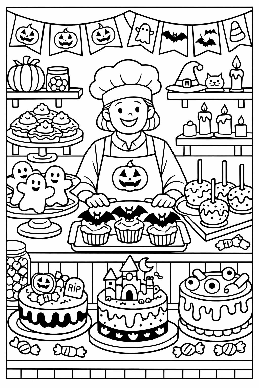 creepy tree coloring page | twisted haunted forest | intricate artwork