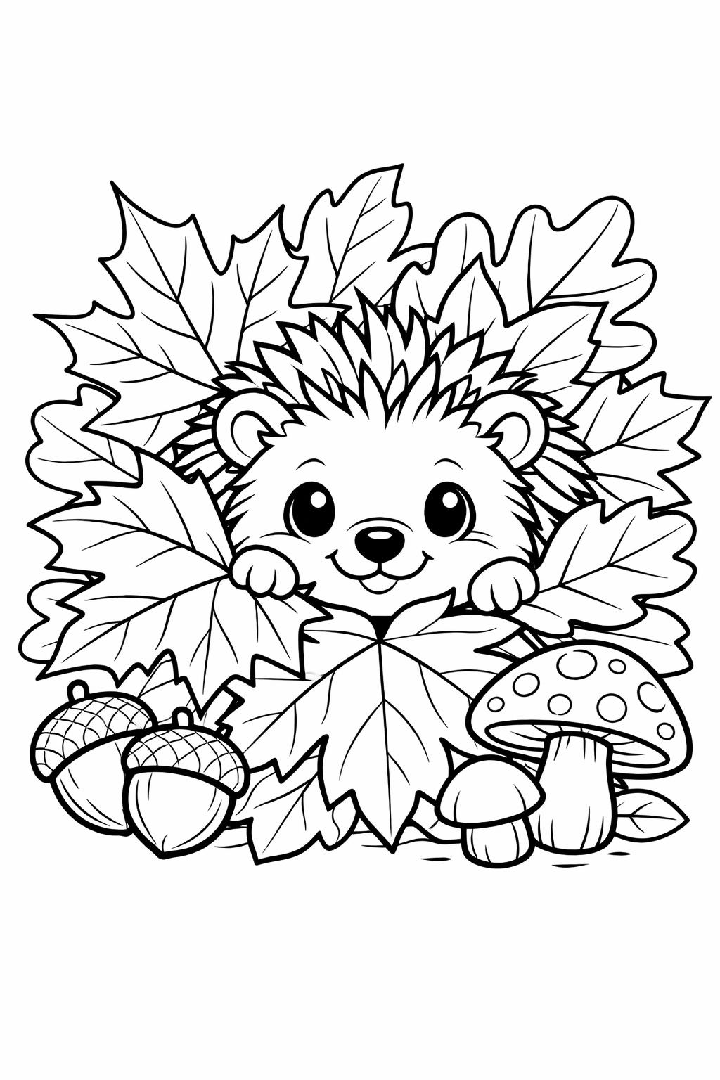 autumn bird coloring page | woodland wildlife illustration | nature coloring page