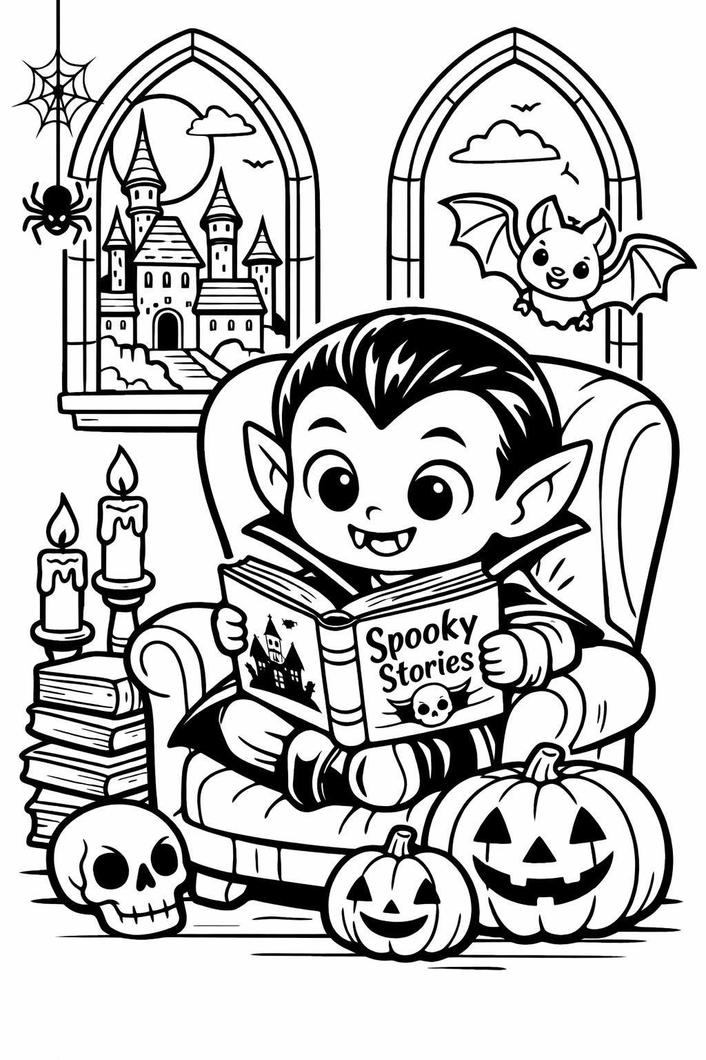 zombie coloring page | creepy Halloween illustration | horror coloring sheet