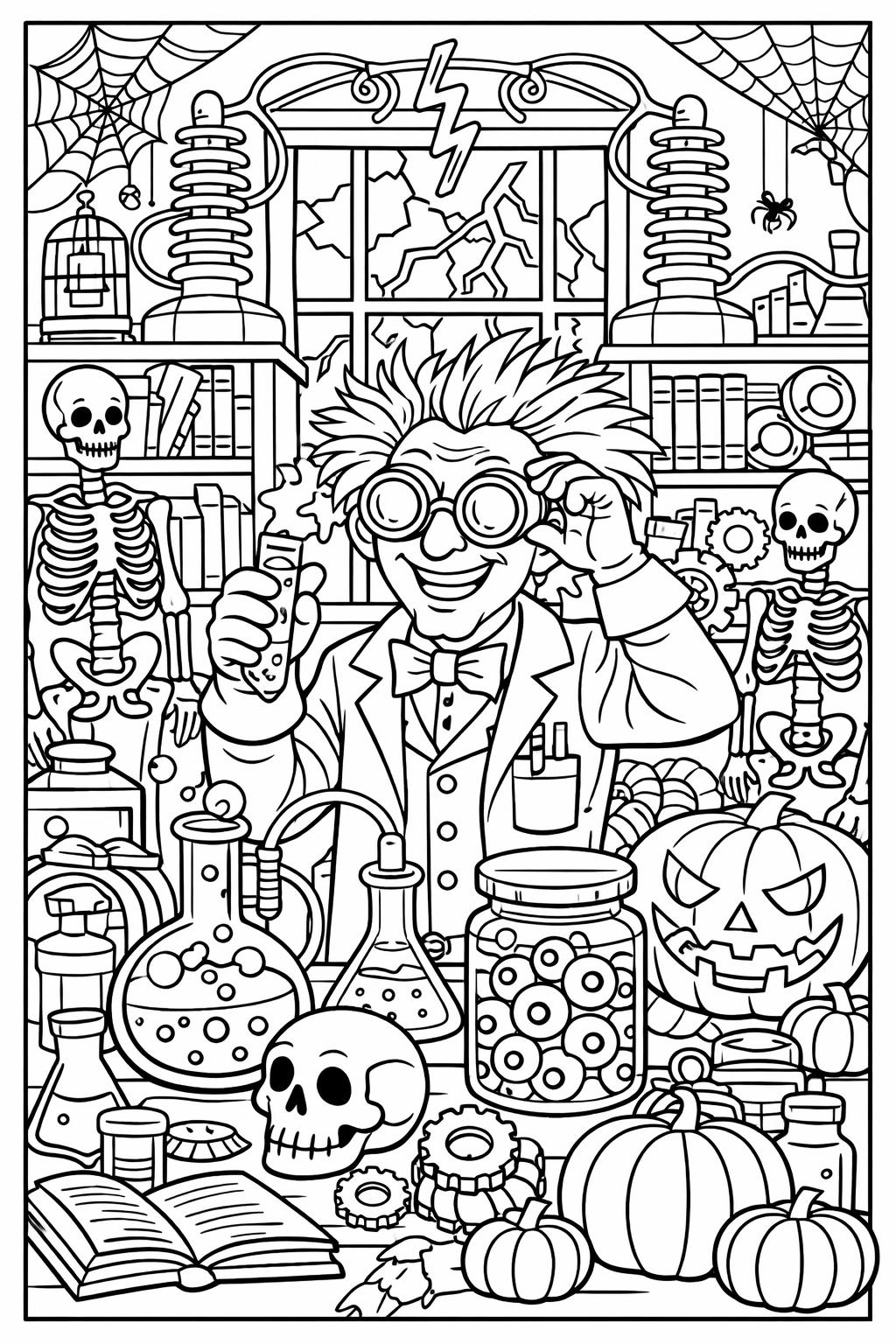 monster coloring page | creepy fantasy creature | adult coloring sheet