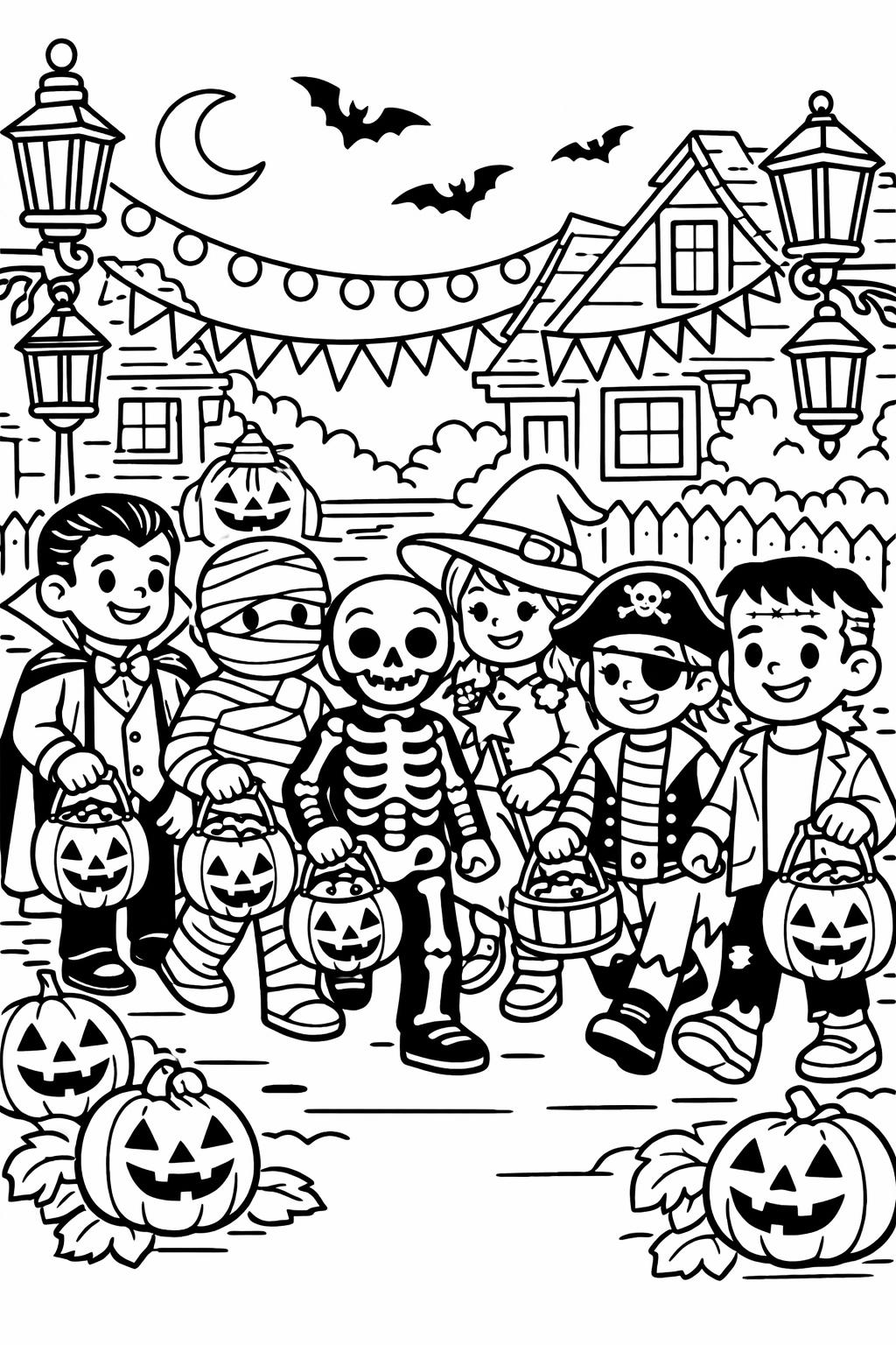 bat coloring page | flying Halloween creatures | printable coloring sheet