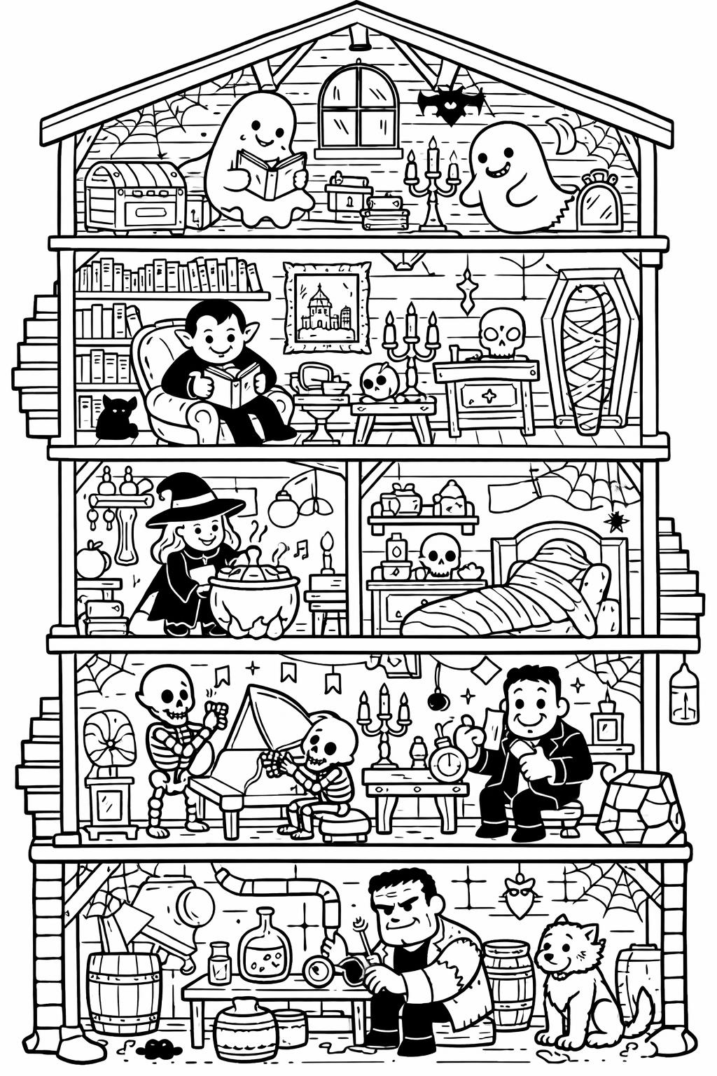 crystal ball coloring page | mystical fortune telling | witch themed artwork