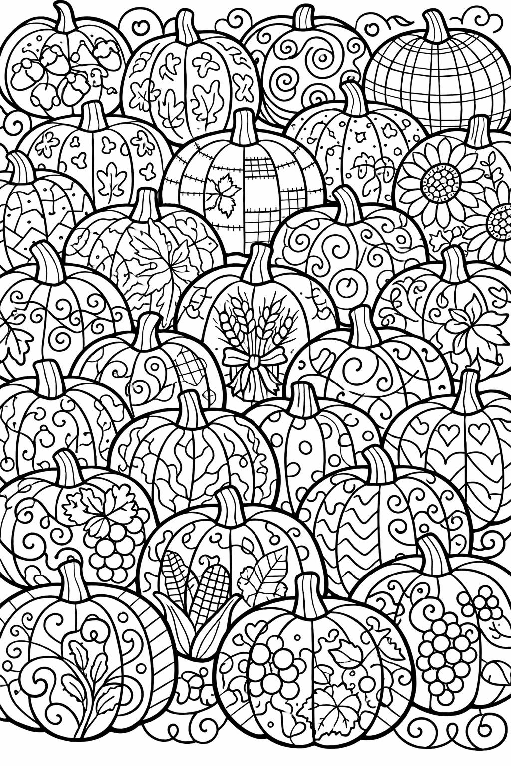 pumpkin coloring page | harvest season artwork | fun autumn activity