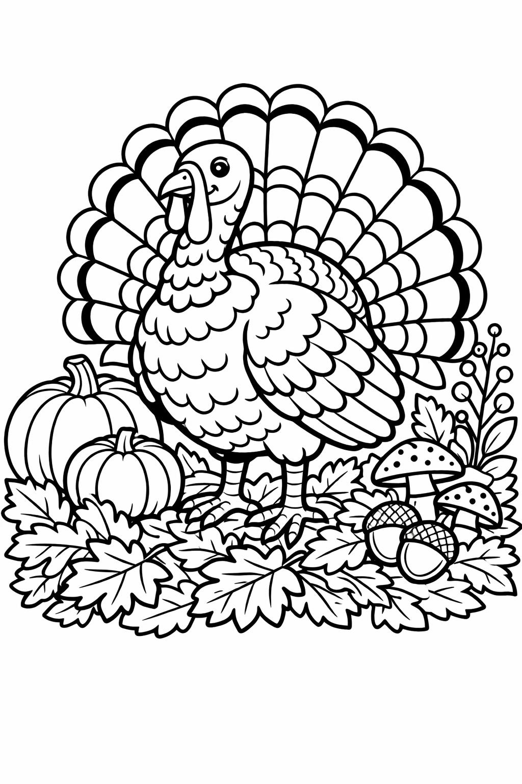 fox coloring page | woodland fall illustration | cozy coloring page
