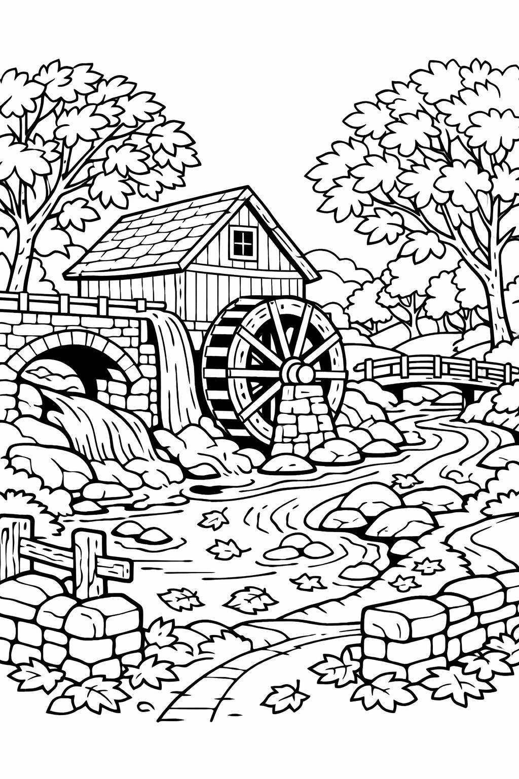 autumn leaves coloring page | fall foliage illustration | nature coloring page