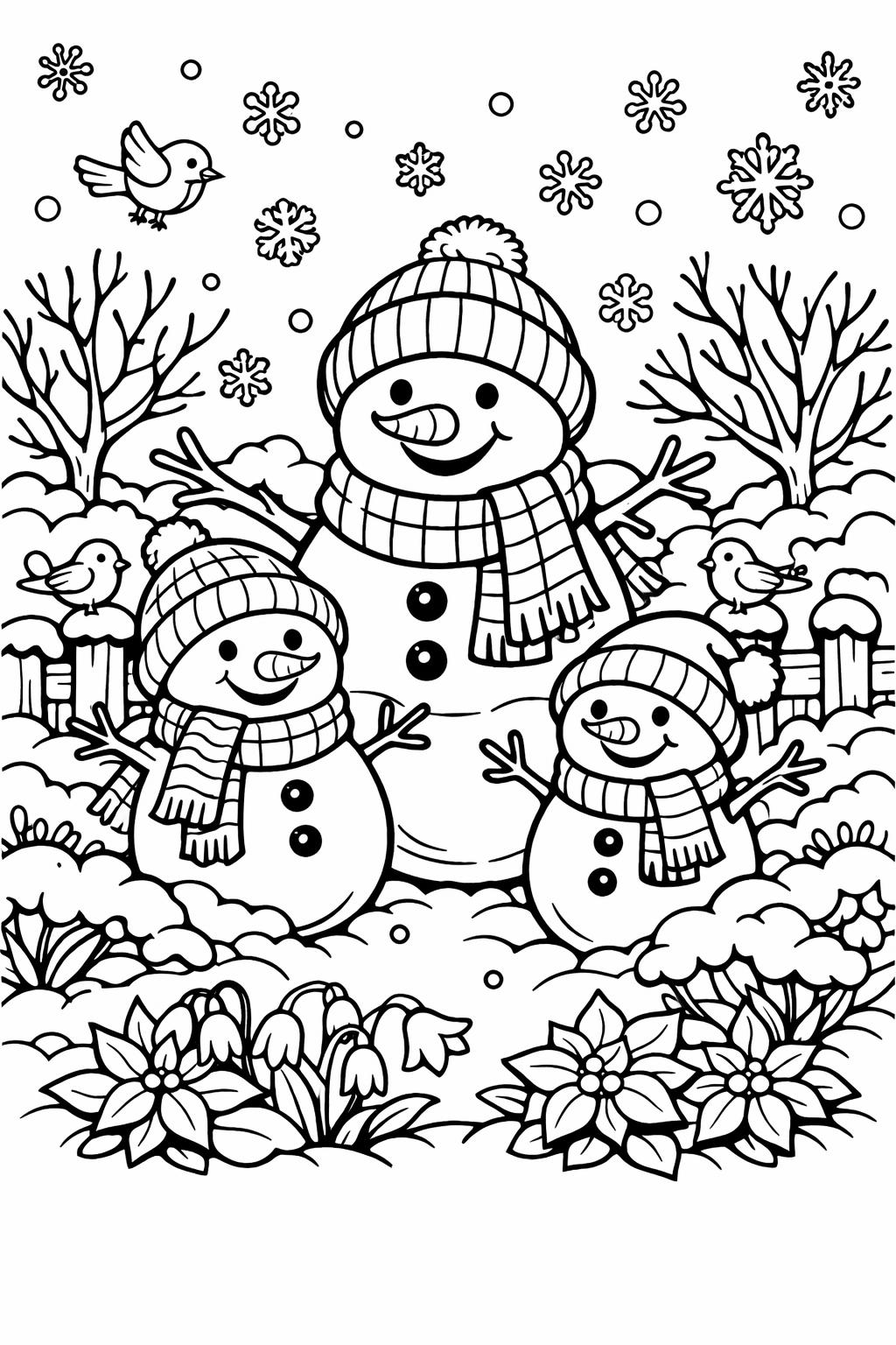 winter coloring page for kids | snowy printable coloring sheet | fun winter activity