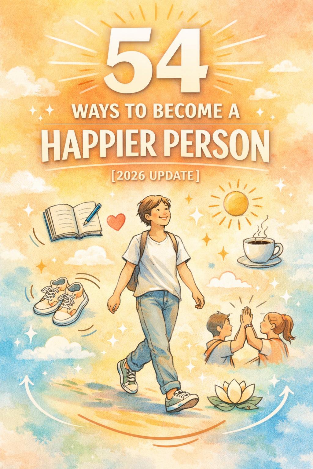 Discover 54 practical and inspiring ways to become a happier person in 2025! Perfect for enhancing your well-being and finding joy every day. | Ways To Be Happier | 2025 Happiness Tips | Personal Growth Ideas | Well-Being Strategies | Daily Joy Tips | Self-Improvement Tips | Positive Lifestyle Changes | Happiness Goals For 2025