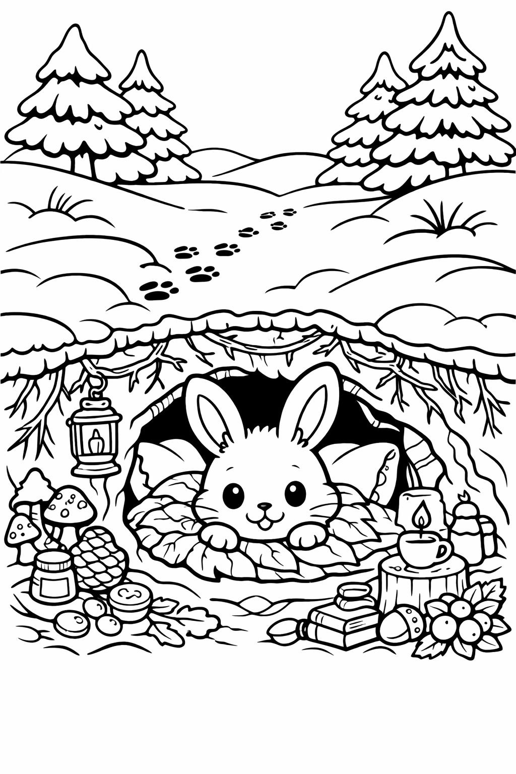 winter holiday coloring page | seasonal festive artwork | adults and kids printable