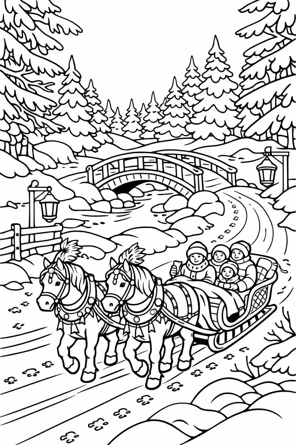 winter animals coloring page | cute seasonal creatures | printable kids activity