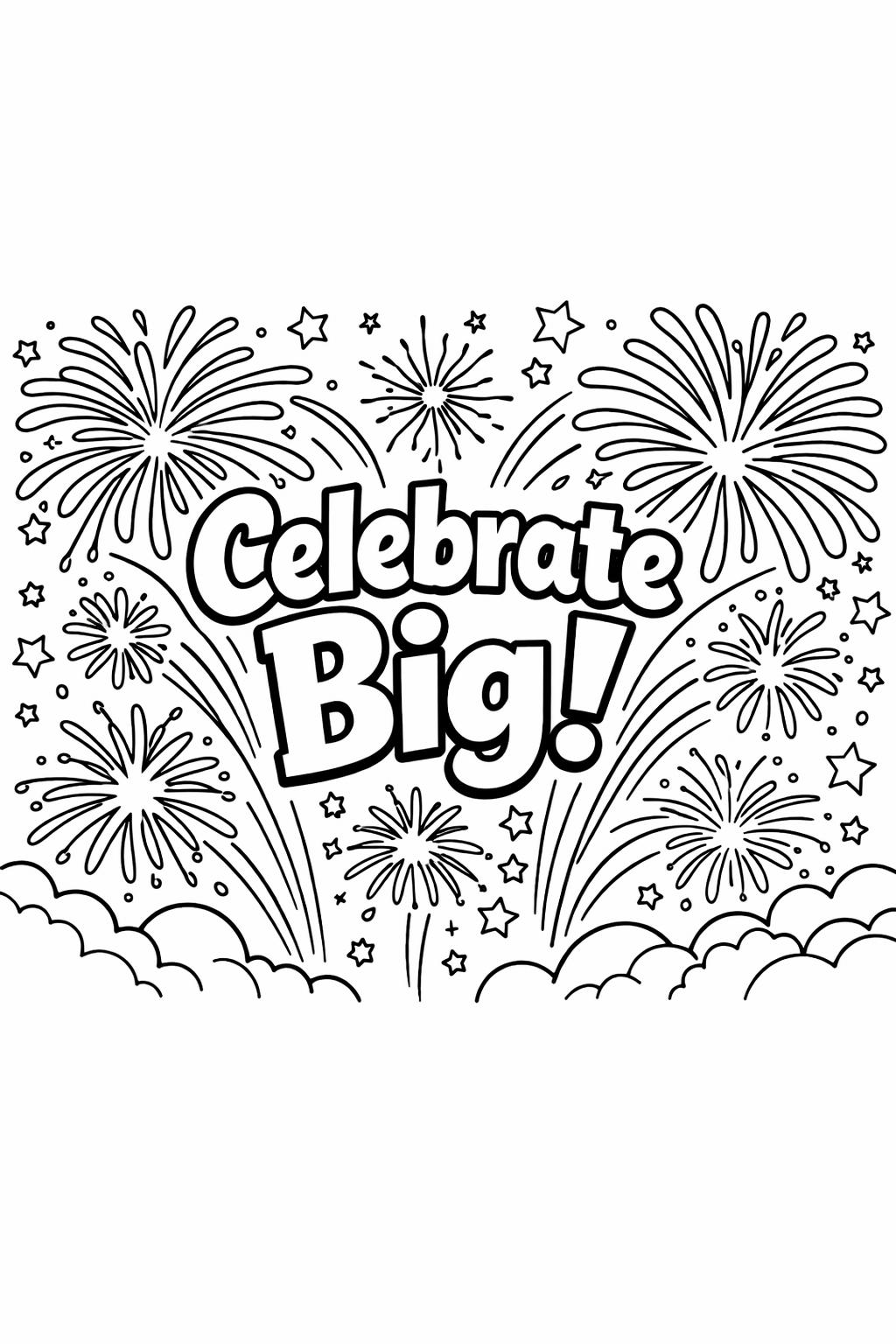 birthday star coloring page | festive stars design | party theme art