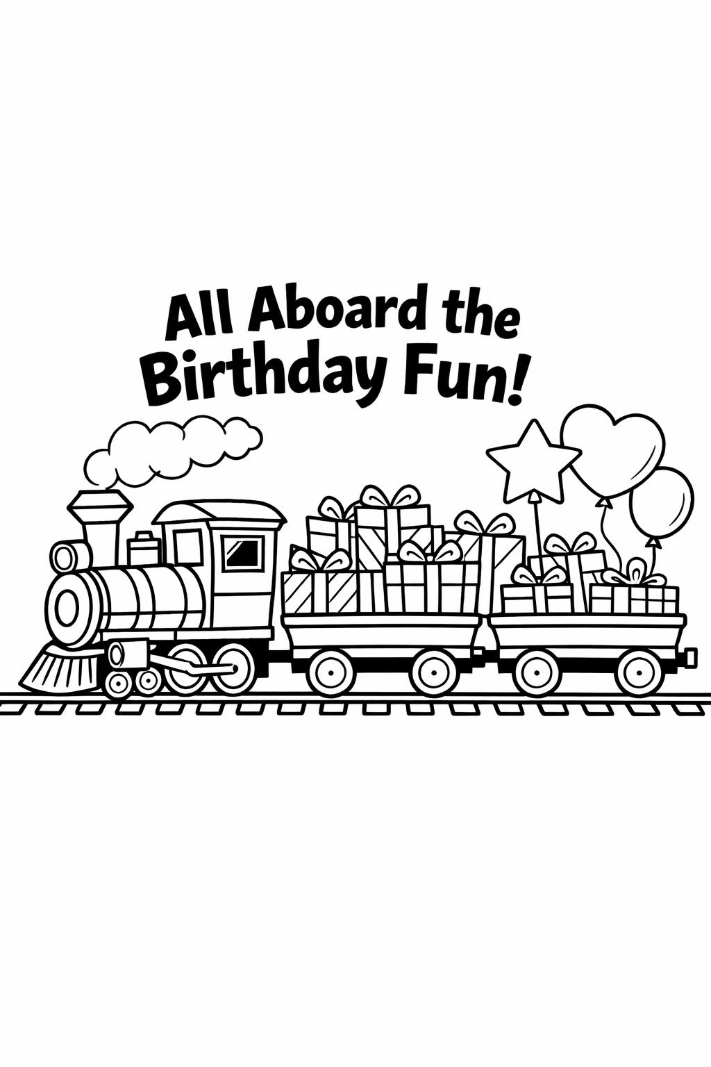birthday animal coloring page | cute animals celebrating | fun party scene