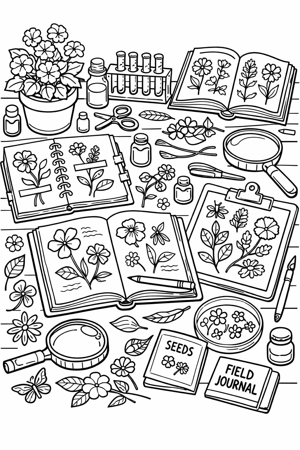 sunflower coloring page | blooming flower illustration | cheerful coloring sheet