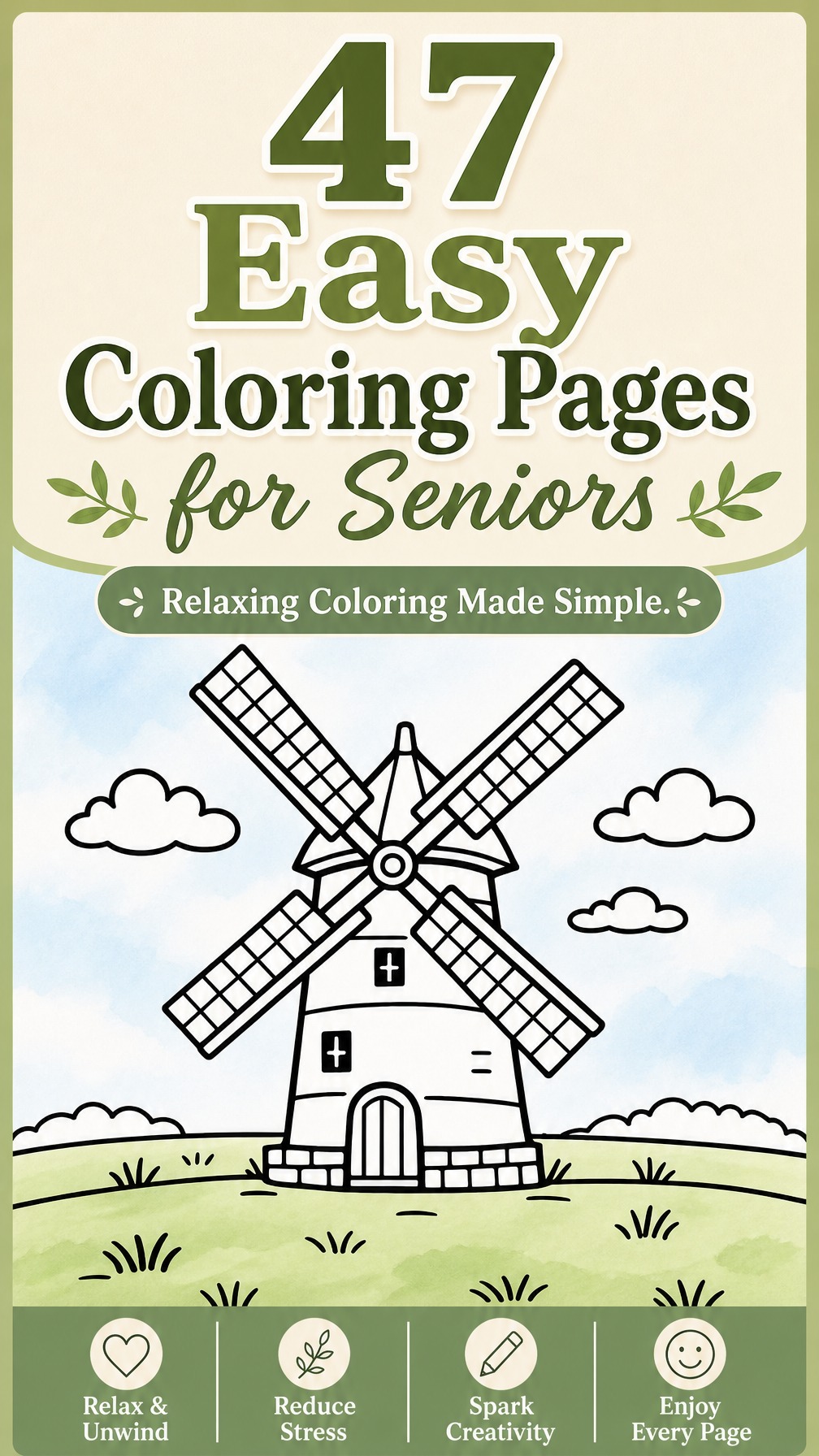 easy coloring pages for seniors | easy coloring pages for adults | free large print coloring pages for adults