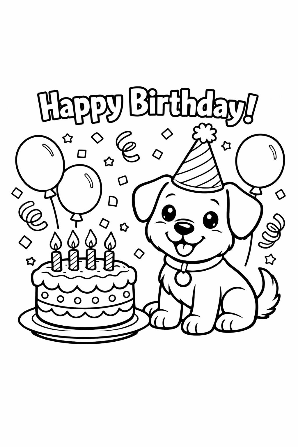 birthday gift coloring page | present boxes art | festive surprise design