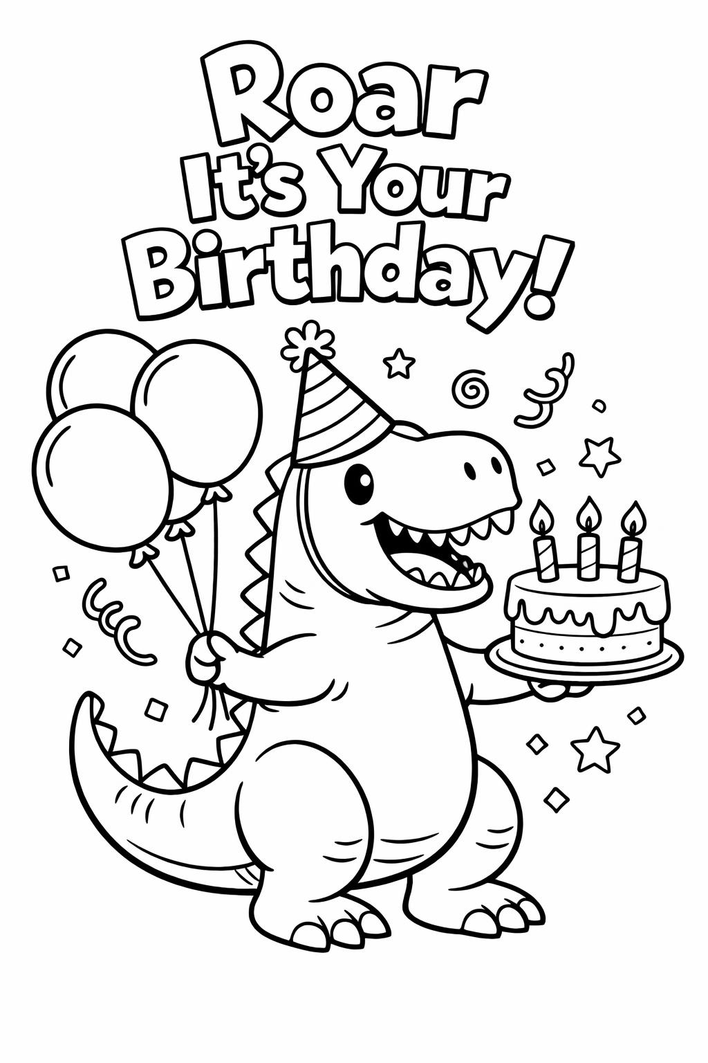 birthday clown coloring page | fun party character | kids celebration art