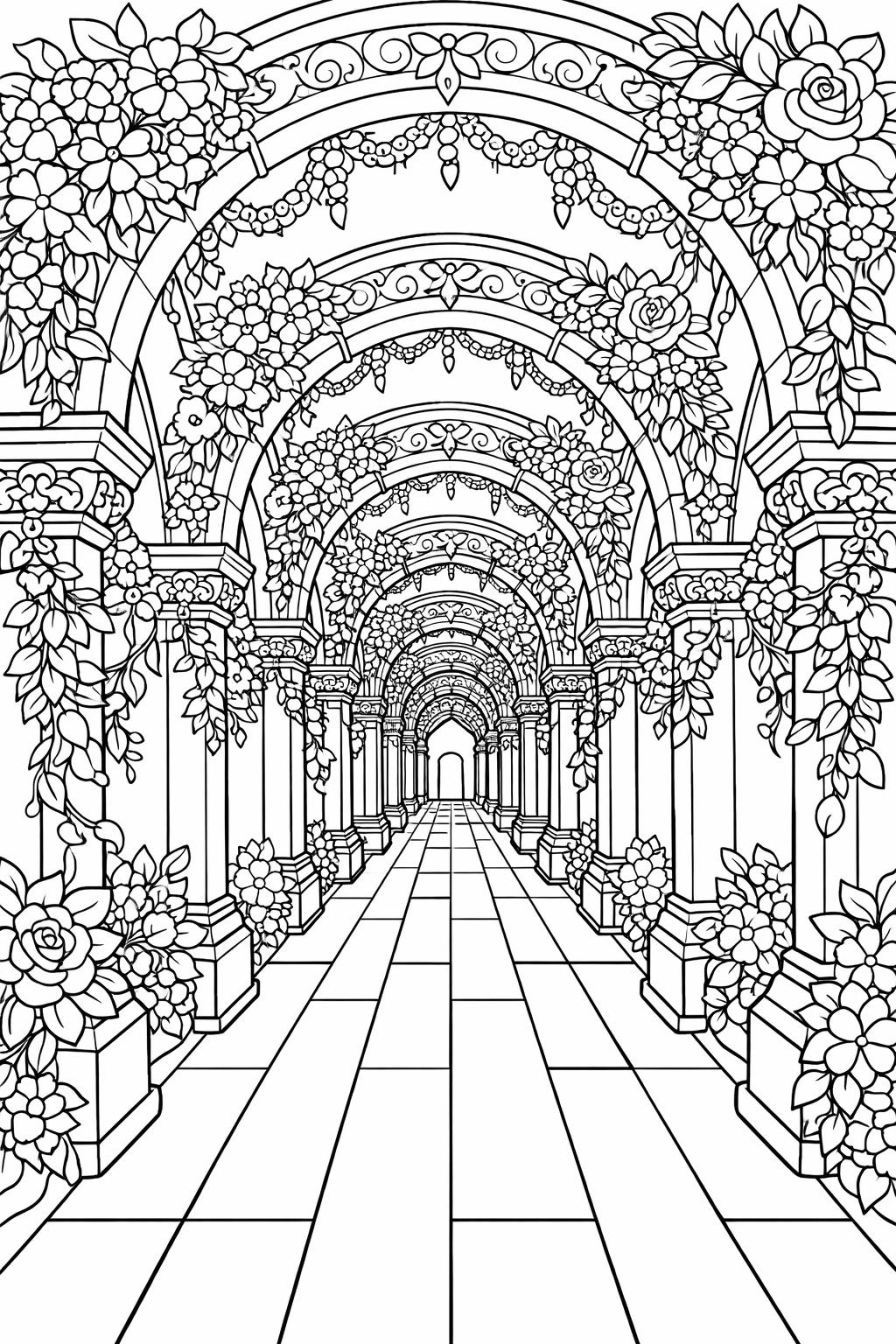 rose coloring page | elegant flower design | calming floral artwork