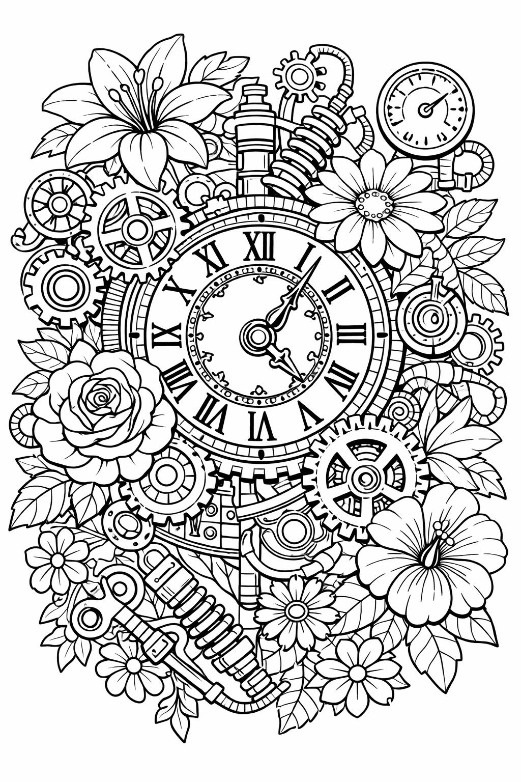 tulip coloring page | spring flower illustration | relaxing floral design