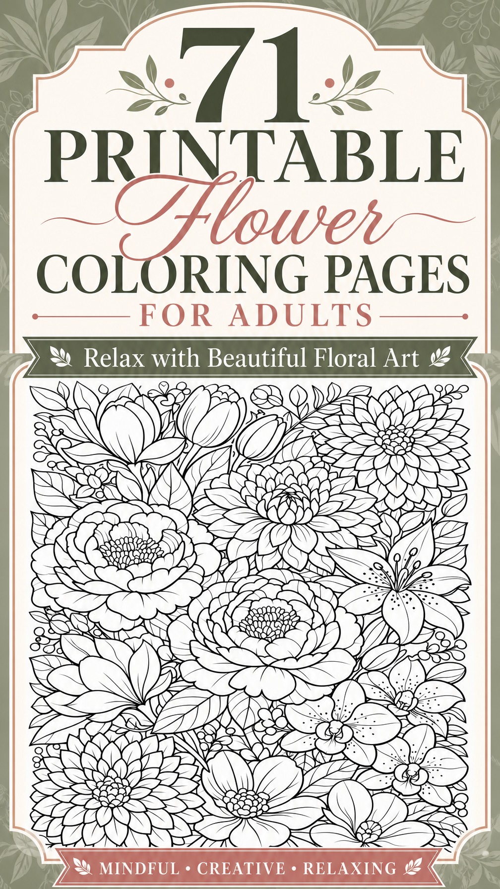 flower coloring pages for adults | flower coloring pages printable | spring flower coloring pages for adults