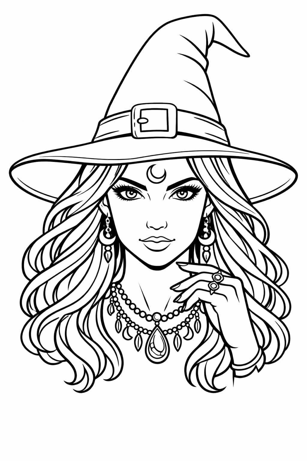 witch casting spell circle | ritual magic witch page | arcane symbols coloring page