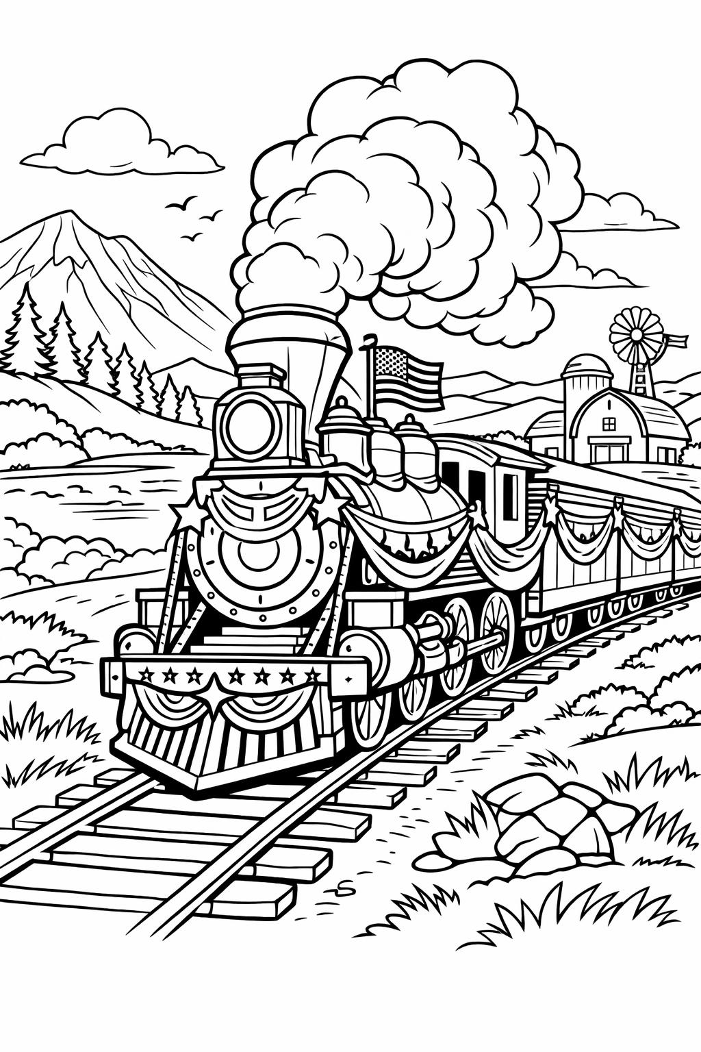 freedom coloring page | American pride illustration | uplifting holiday artwork
