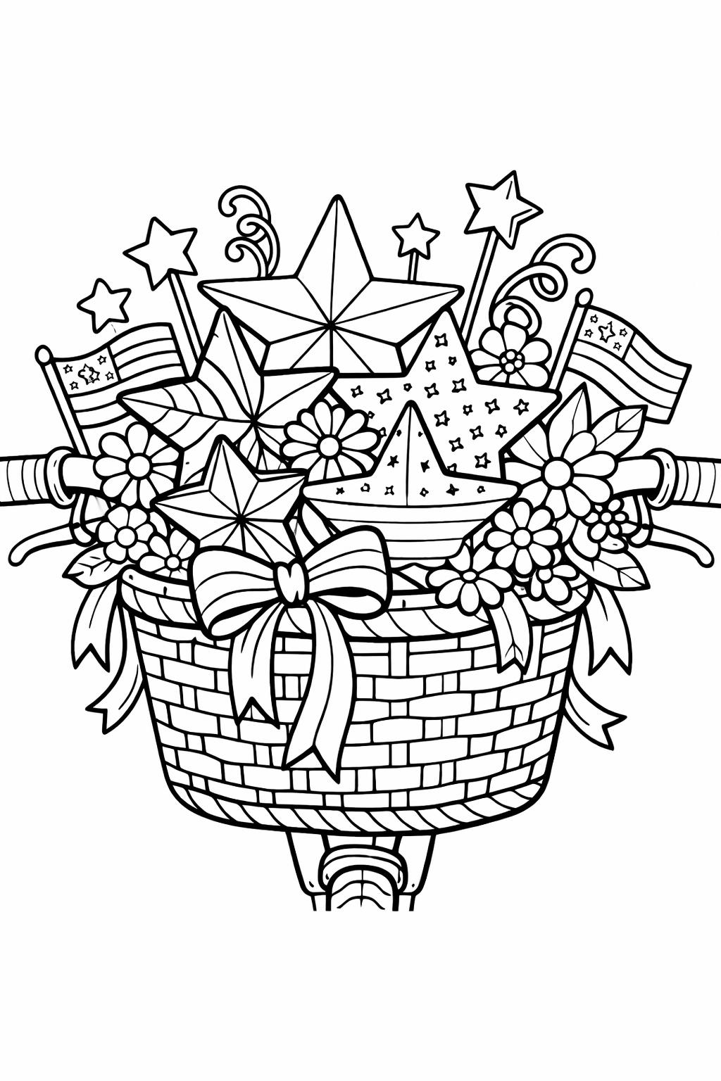 parade coloring page | Independence Day celebration scene | fun coloring sheet