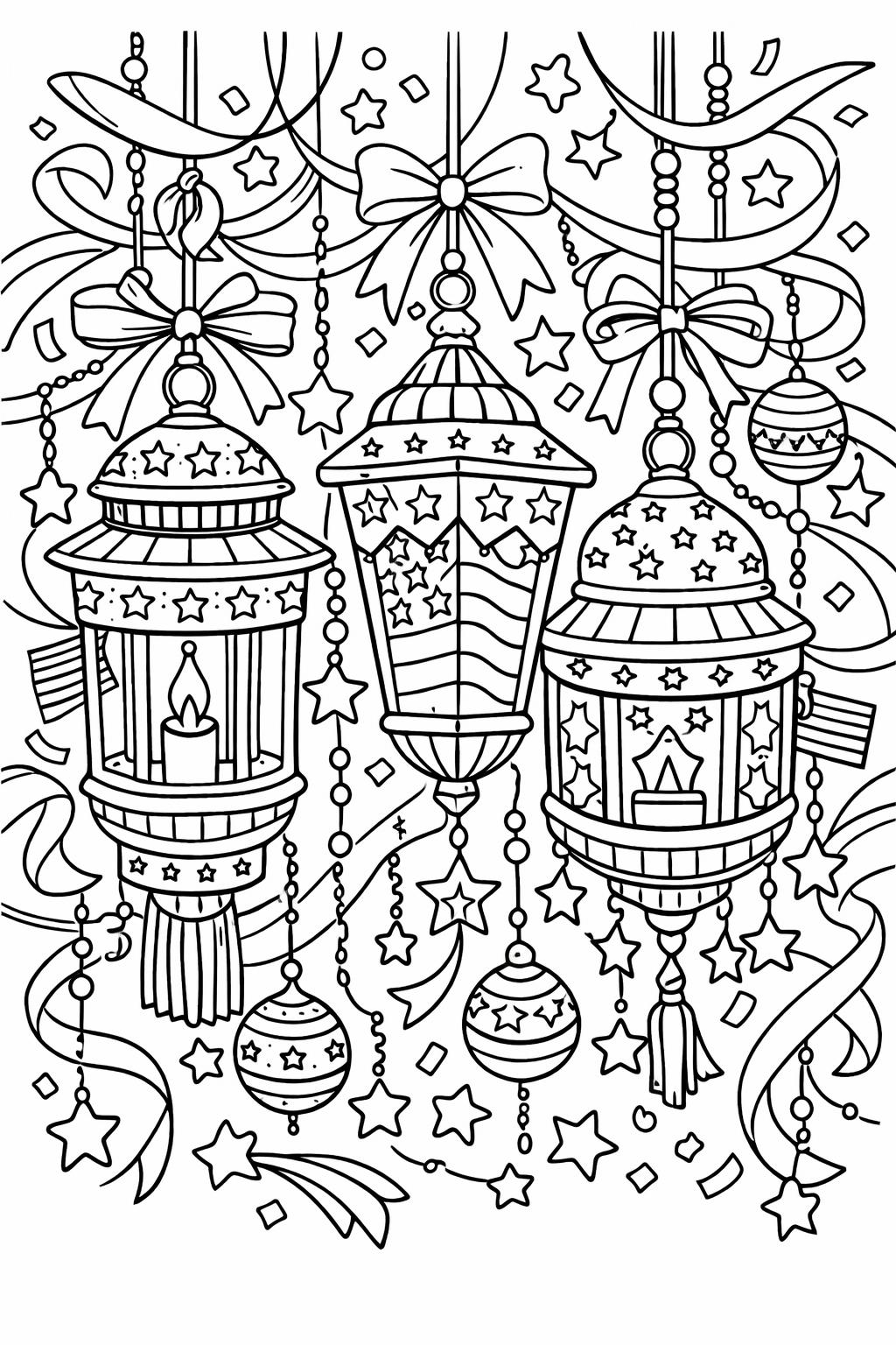 patriotic stars coloring page | holiday themed design | fun coloring sheet