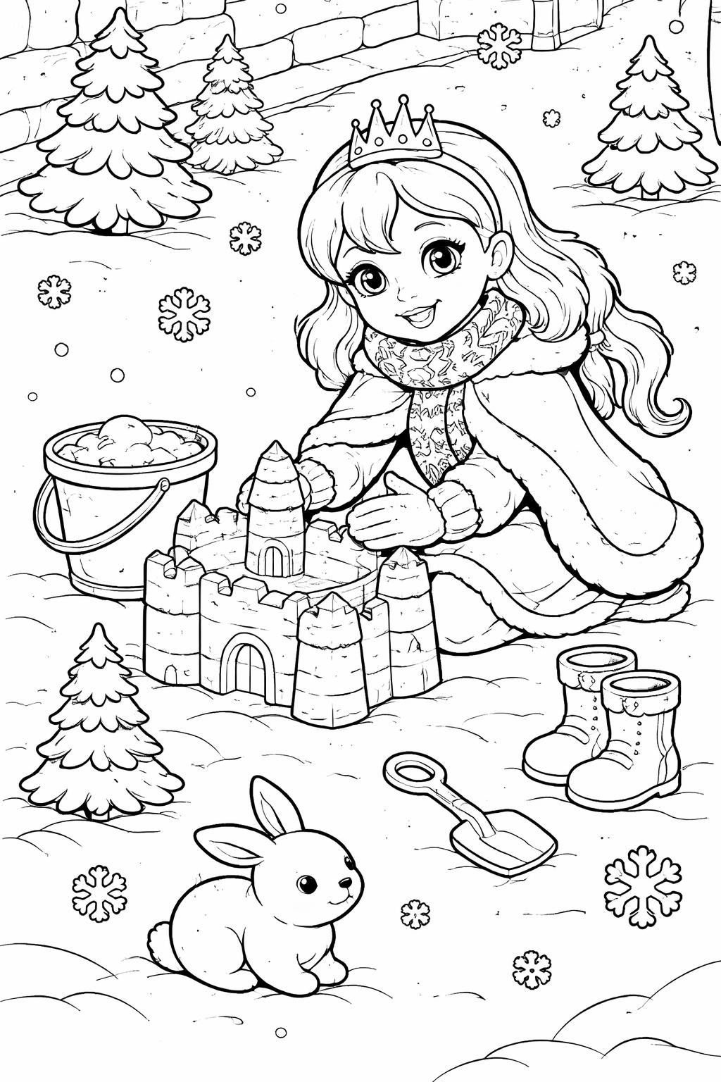 princess coloring page | beautiful royal princess | fun printable coloring sheet