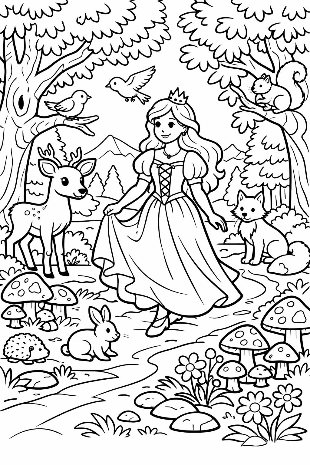 princess ballroom coloring | dancing royal scene | elegant palace coloring page